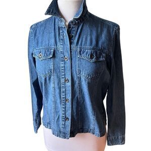 Lemongrass Denim Button Up, Small. Coastal Cowgirl, Minimalist